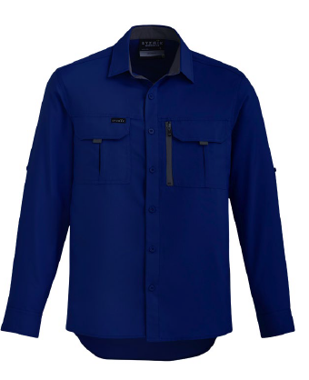 Navy blue long sleeve shirt with UV and sun safe material 